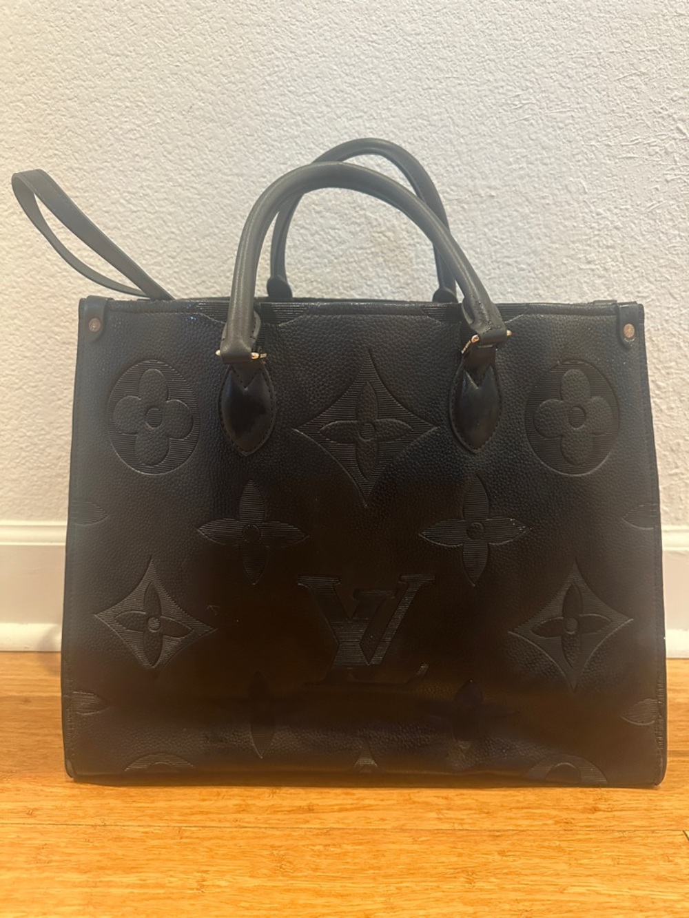 Louis Vuitton Black Embossed Monogram Tote